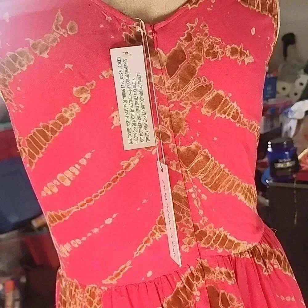 YOUNG FABULOUS & BROKE TIE DYE LONG DRESS SIZE M - Picture 4 of 4
